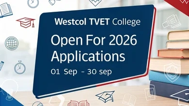 Westcol TVET College Open for 2026 Applications: 01 Sep - 30 Sep