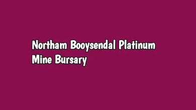 Northam Booysendal Platinum Mine Bursary