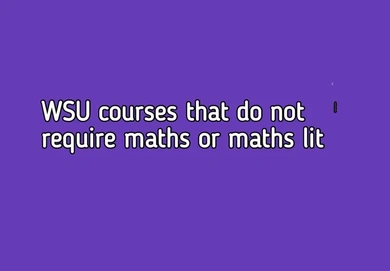 WSU courses that do not require maths or maths lit