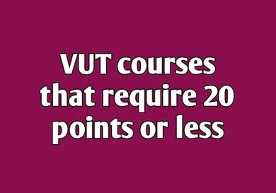 VUT courses that require 20 points (APS) or less